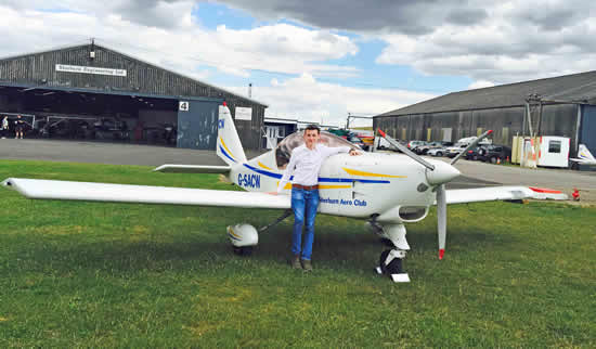 17-year-old Republic of Ireland student, Stephen Daly, preparing for flight at Sherburn Aero Club | photo: Sherburn Aero Club