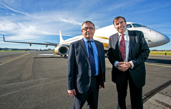 Ray Mills, CEO and Accountable Manager, Gainjet Ireland (left) and Patrick Edmond, Managing Director of Shannon Group’s International Aviation Services Centre (IASC).