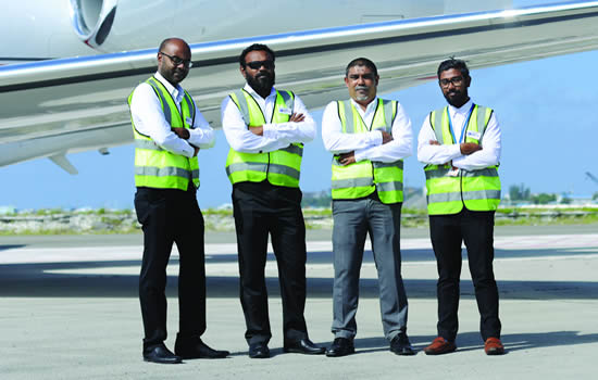 Universal Aviation Maldives ground support team.