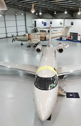 JetFly's PC-12 and PC-24 at Oriens' hangar.