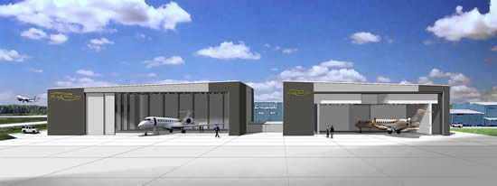 A rendering of the new hangar due to open in mid-2019.