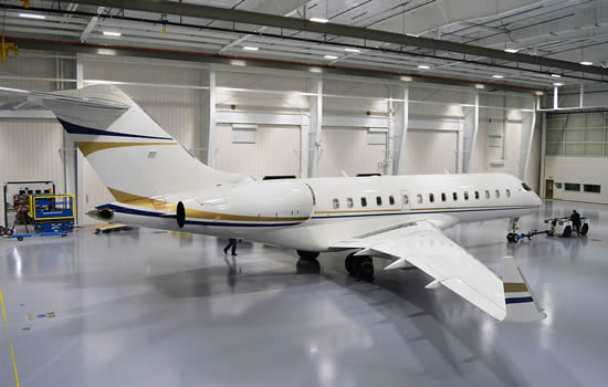 A Bombardier Global is the first aircraft to arrive in the first new hangar at Duncan Aviation's Provo, Utah, facility. It will undergo a 120-month airframe inspection and 10-year landing gear overhaul.