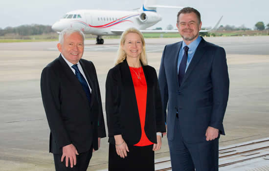 (L to R) Colin Pickard, Director Pula Aviation: Tanya Raynes, Chair Pula Aviation Services and Steve Page, CEO Pula Aviation Services.