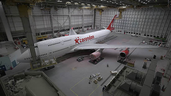 The Corendon Boeing 747-400 has a make-over in Rome.