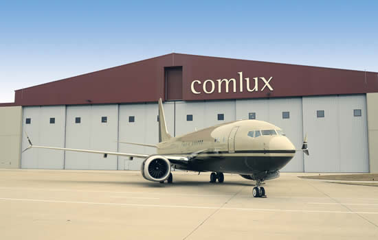 First ever BBJ Max 8 arrives at Comlux for cabin completion