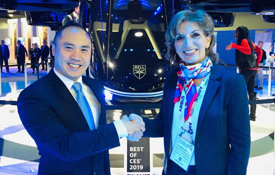 Thierry Tea, Chairman of PhilJets Group with Charlotte Pedersen, CEO of Luxaviation Helicopters.