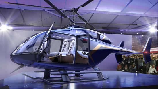 Mockup of Russian Helicopter VRT500 presented at Milan Design Week, April 2019.
