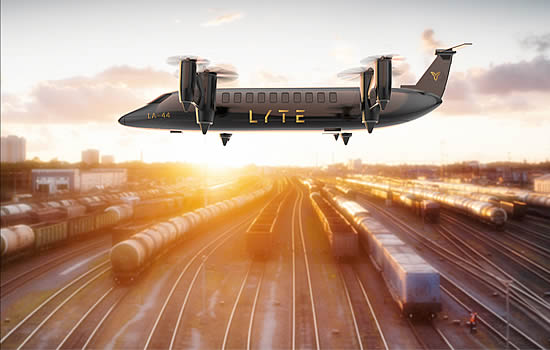 Artist impressions of LYTE Aviation's SkyTruck hybrid electric eVTOL