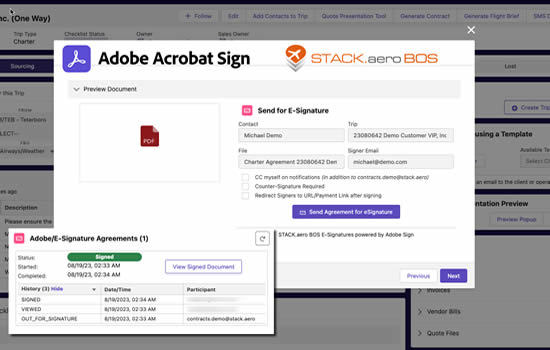 STACK.aero announces integration with Adobe Acrobat Sign