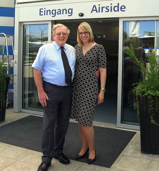 Graham with mentee Nicole Gut at ExecuJet Zurich.