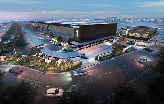 Rendering of Clay Lacy's FBO redevelopment at John Wayne Airport (KSNA).