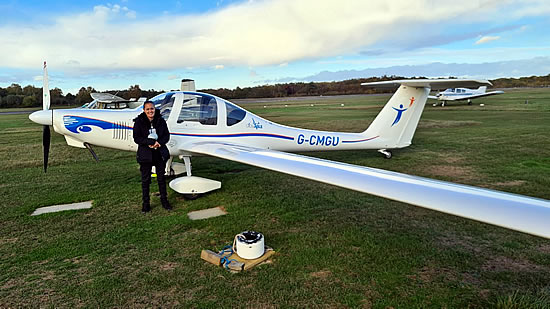 Anne-Marie after her flight.