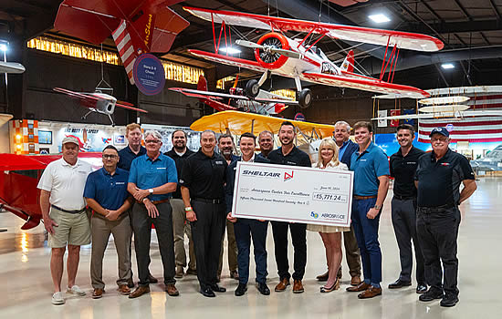 Sheltair and Avfuel present generous check to ACE from record-breaking SUN 'n FUN