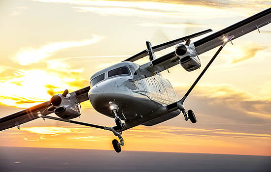 Twin-engine Cessna SkyCourier turboprop.