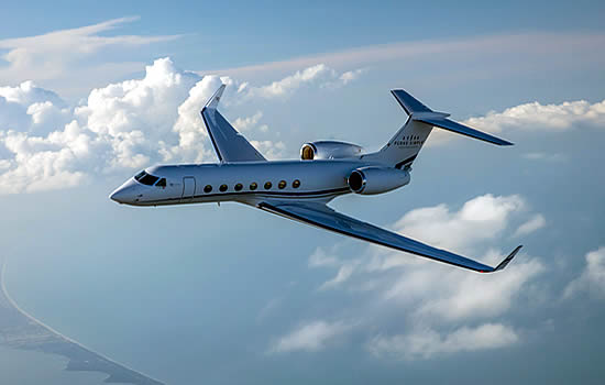 Satcom Direct Gulfstream G550 stays connected with the Plane Simple antenna system.