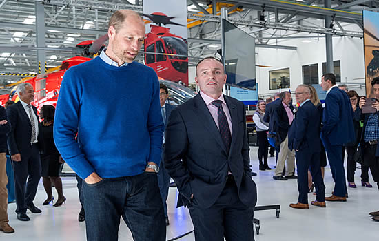 The Prince of Wales toured the new facility with Airbus Helicopters’ UK Managing Director Lenny Brown.