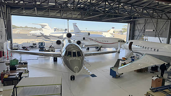 ExecuJet MRO Sydney working on three Falcons simultaneously ExecuJet MRO Sydney working on three Falcons simultaneously