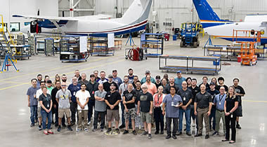 Textron Aviation flight test hangar, East Wichita Campus. Cessna SkyCourier demand drives expansion of Textron Aviation flight test operations