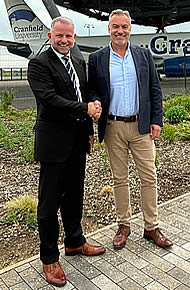 London Cranfield Airport Director, Robbert Abbott (L) with Weston Aviation CEO, Nick Weston. London Cranfield Airport Director, Robbert Abbott (L) with Weston Aviation CEO, Nick Weston.