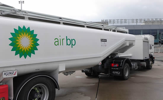 Air BP fuels its first customer at Muenster-Osnabrck International airport, Germany.