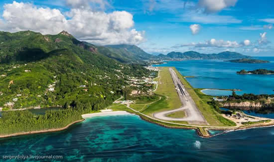 Seychelles International Airport on the island of Mahé
